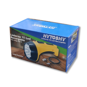 Linterna Recargable 15 LED Hytoshy Tipo C de Larga Duración