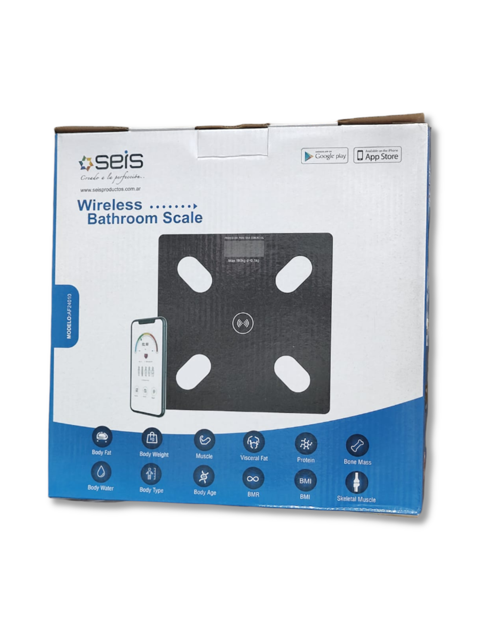 Balanza Inteligente SEIS AF24010 Wireless Bluetooth con App