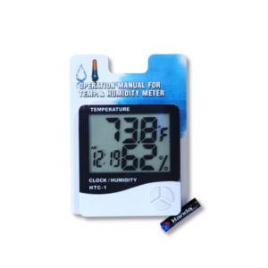 Reloj Digital HTC-1 con Termómetro y Medidor de Humedad Interior