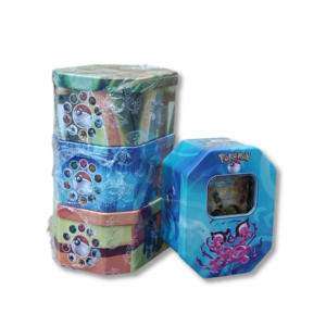 Cajita Lata Grande Cartas Pokémon PK169 con Tablero y Sobres Prismatic Evolution