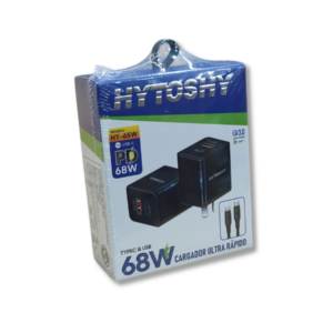 Cargador Tipo C 68W Hytoshy PD Carga Ultra Rápida USB + USB-C