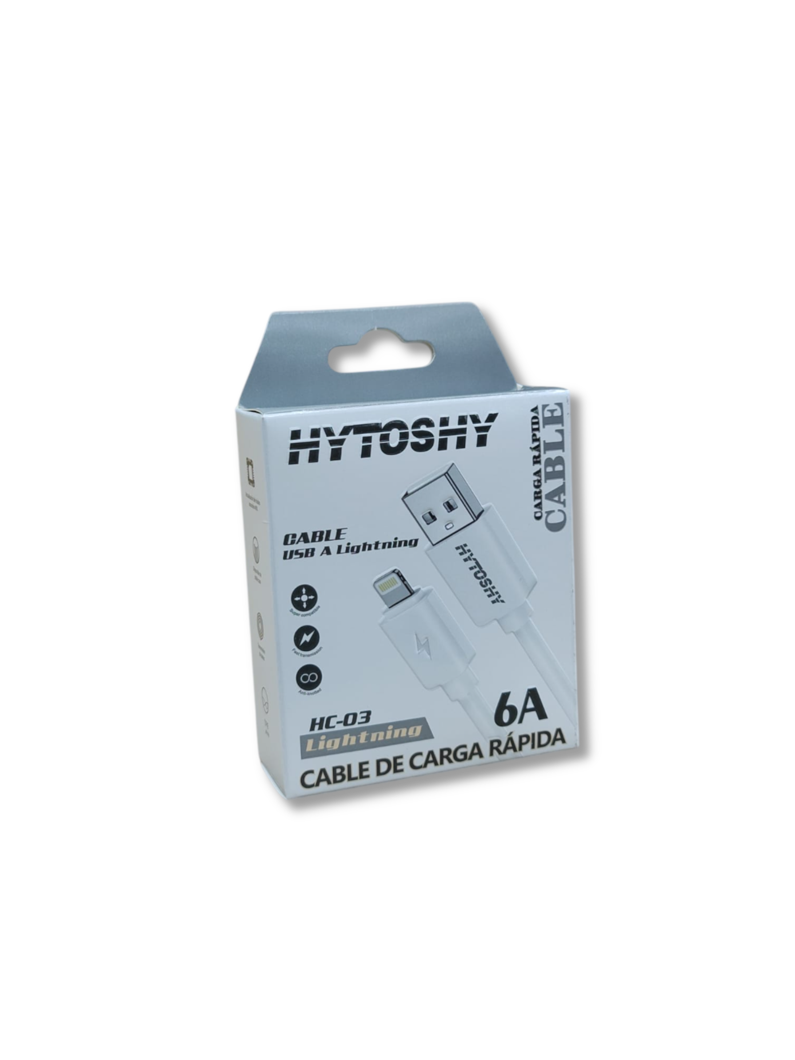Cable Hytoshy Lightning 6A USB – Carga Rápida para iPhone