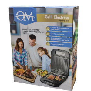 Grill Eléctrico OM-08101 1400W – Parrilla Eléctrica Antiadherente