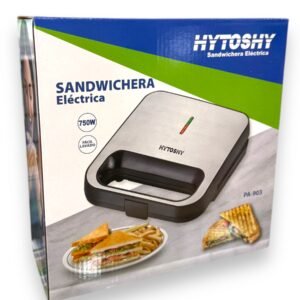 Sandwichera Eléctrica Hytoshy 750W Fácil Lavado Antiadherente