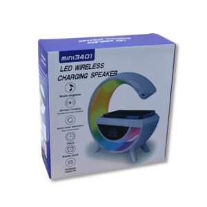 Speaker Inalámbrico LED con Carga Wireless mini3401 – FM, Reloj y Alarma
