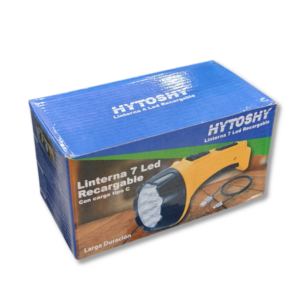 Linterna Recargable 7 LED Hytoshy Tipo C de Larga Duración