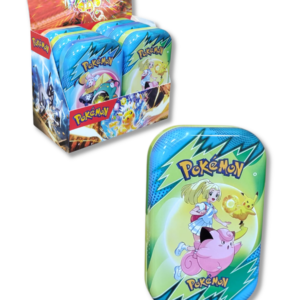 Cajita Lata Pokémon – 30 Cartas + 6 Cartas Metalizadas – Estuche Metálico