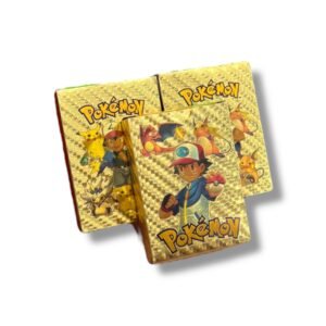 Mazo de cartas Pokémon metalizadas 55 cartas – dorado, plata, negro y multicolor