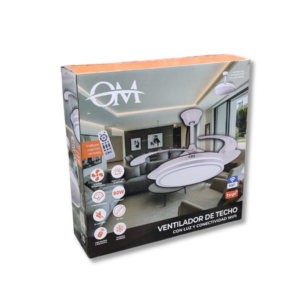 Ventilador de Techo OM VTR301BWF 107 cm con Luz LED y WiFi