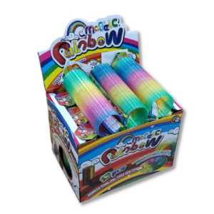 Resorte Largo con Brillantina Arcoíris – Juguete Sensorial Rainbow