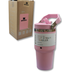 Vaso Térmico Stanley The Ice Flow 590 ml / 20 oz – Termo Rosa con Tapa y Sorbete