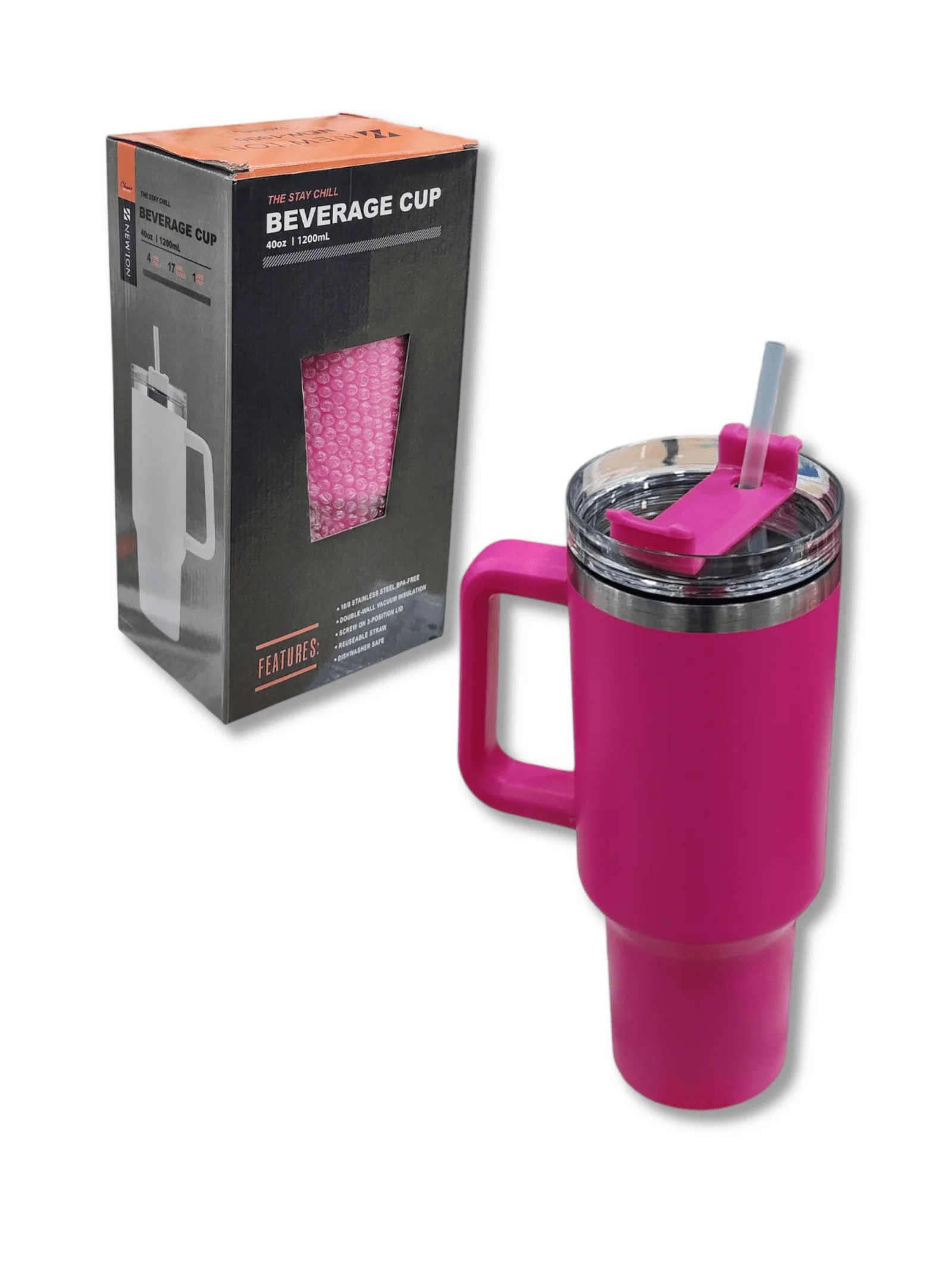Taza Térmica Beverage Cup 40 oz (1200 ml) con Manija y Sorbete