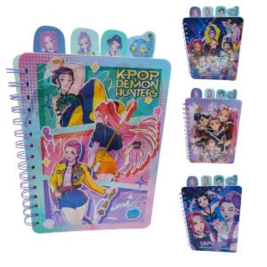 Cuaderno Guerreras K-pop Tapa 3d Espiral Diseño Cambiante