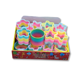 Resortes Multicolor con Formas – Juguete Sensorial Rainbow Spring